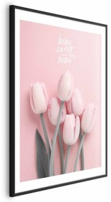 Plakat Sześć tulipanów 21x30 cm z ramą czarną z marginesem ARTGEIST B