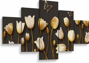 Obraz - Tulipany - abstrakcja (125x70 cm)