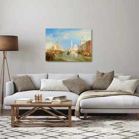 Obraz na szkle - Joseph Mallord William Turner, Venice the Dogana and San Giorgio Maggiore, reprodukcje (70x50 cm)