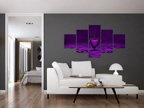 Obraz fioletowego serca (125x70 cm)