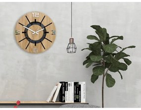 Zegar na ścianę nowoczesny drewniany z cichym mechanizmem okrągły solidny