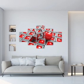 Obraz - 3D metaliczna abstrakcja (125x70 cm)