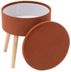 Taboret welurowy ze schowkiem TESS