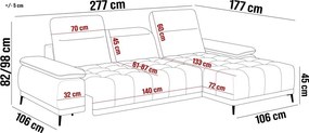 Narożnik FOCUS S Mini z elektryczną regulacją siedziska Lewostronny w tkaninie SALVADOR 03 WERSAL