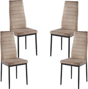 Zestaw 4 Krzese Lauter Aksamitne