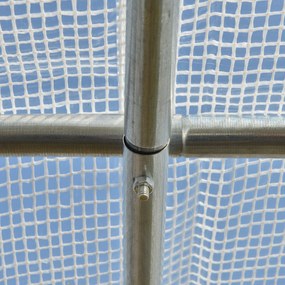 Outsunny Szklarnia Foliowa z 6 Zwijanymi Oknami i Drzwiami na Zamek Błyskawiczny Rama z Ocynkowanej Stali 295x2x2m Biały | Aosom PL