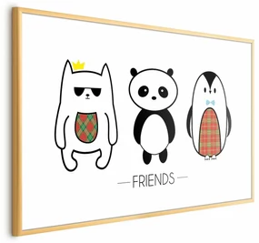 Plakat Przyjaciele 30x21 cm z ramą złotą z marginesem ARTGEIST B