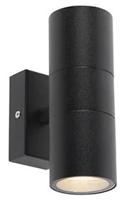 Inteligentna zewnętrzna lampa ścienna czarna IP44 W zestawie 2 żarówki WiFi GU10 - Duo