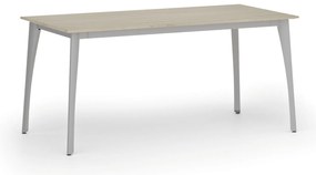 Stół konferencyjny do biura PRIMO OMEGA, 160x80 cm, szara podstawa, dąb naturalny
