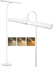 NETTLIFE Lampa podłogowa LED do salonu, ściemnialna 156 cm Nowoczesna lampa do czytania 10 W z dotykowym sterowaniem i timerem regulowana lampa nocna z gęsią szyją