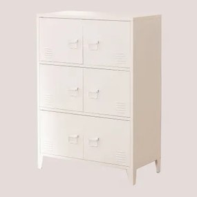 Szafka Na 6 Drzwi 80x40 Cm Ze Stali Pohpli Gardenia Biel - Sklum