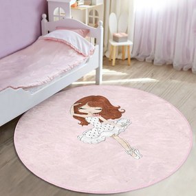 Różowy dywan dziecięcy ø 120 cm Comfort – Mila Home
