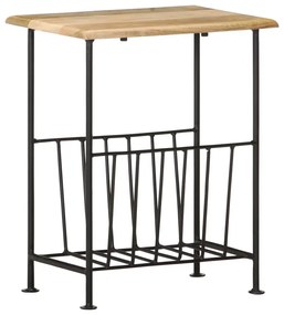 Loftowy stojak na gazety z drewna mango E6-K81