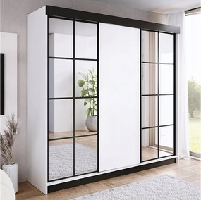 Szafa przesuwna z lustrem BARI 2 biała 250