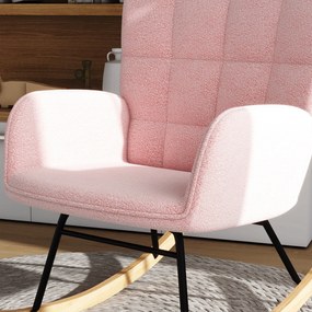 HOMCOM Fotel bujany do 120 kg Różowy Poliester Słodki i wygodny akcent w pokoju, 71 dł. x 92 szer. x 101 wys. cm | Aosom PL