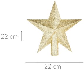 Gwiazda na czubek choinki, 22 cm