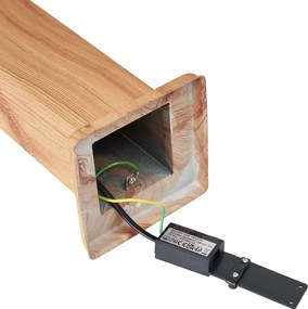 Nowoczesna lampa podłogowa zewnętrzna stalowa z nadrukiem drewna 80 cm IP44 - Malois