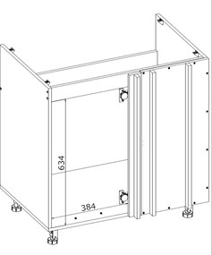 Kuchenna szafka pod zlewozmywak modułowa dolna narożna BELLA DKN-100/82 kaszmir mat