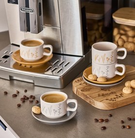 Zestaw do espresso FLOWERS, 4 filiżanki ze spodkami, 70 ml