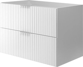 Szafka pod umywalkę, Biały, 80 x 57 x 46 cm, uchwyt srebrny, bez blatu