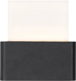 Oświetlenie ścienne zewnętrzne czarne z LED-em z numerami domu IP54 - Kandi