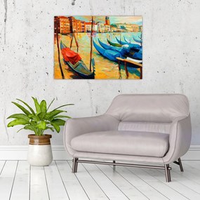 Obraz na szkle - Port w Wenecji (70x50 cm)
