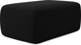 Pufa - z tkaniny welwetowej - czarny - KAPUA