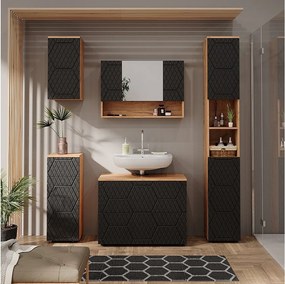 Zestaw mebli łazienkowych antracyt o strukturze plastra miodu 80x41x58.6 irma