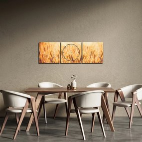 Obraz - pole z ziarnami (z zegarem) (90x30 cm)