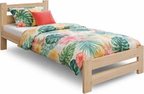 Pojedyncze łóżko drewniane z materacem 80x200 C9-M88