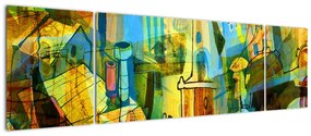 Obraz - Architektura, abstrakcja kubistyczna (170x50 cm)