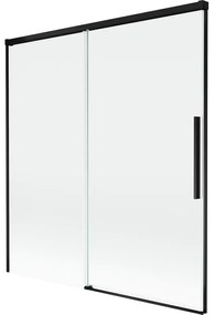 Mexen Rox parawan nawannowy 2-skrzydłowy rozsuwany 150 x 150 cm, transparent, czarny - 8C9-150-001-70-00