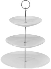 Okrągła patera na ciasta, torty, owoce - 3-poziomy, ceramiczna