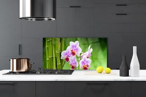 Szkło Dekoracyjne do Kuchni Spokój Natury: Bambus i Orchidea