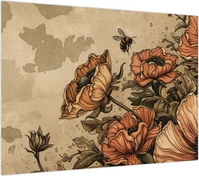 Obraz na szkle - Bee Meadow II. (70x50 cm)