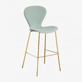 Zestaw 4 Wysokich Stołków Uit ↑75 Cm & Goud & Tkaniny Celadón & Tela - Sklum
