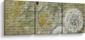 Obraz - Dmuchawce unoszone wiatrem (z zegarem) (90x30 cm)