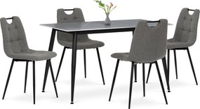 Zestaw jadalniany z ceramicznym blatem i 4 krzesłami, szary