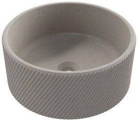 Umywalka betonowa nablatowa okrągła bez otworu na baterię 37 cm VIJA | różne kolory : Kolor - Cappuccino