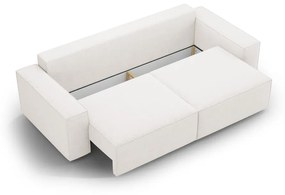 Biała rozkładana sofa z materiału bouclé 247 cm Jodie – Micadoni Home