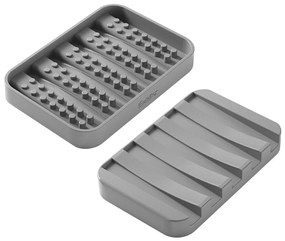 Szara plastikowa mydelniczka Gravity – Metaltex