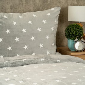 4Home Pościel mikroflanela Stars grey, 140 x 200 cm, 70 x 90 cm