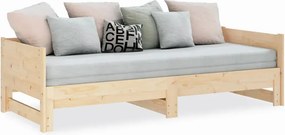 Łóżko rozsuwane z naturalnego drewna 2x(80x200) cm H8-P61