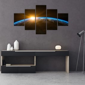 Obraz planety Ziemi z kosmosu (125x70 cm)
