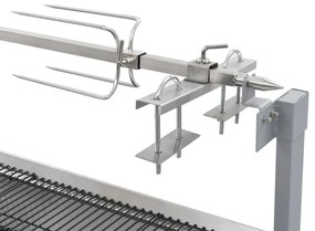 Srebrny grill ogrodowy z rożnem do pieczenia - Vanil