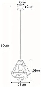 Wisząca lampa pojedyncza czarna R5-D04