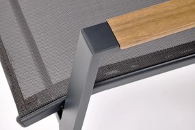 Antracytowe krzesło do ogrodu z podłokietnikami P3-R26