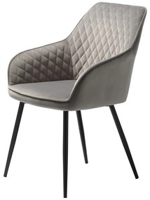 Szare aksamitne krzesło Unique Furniture Milton