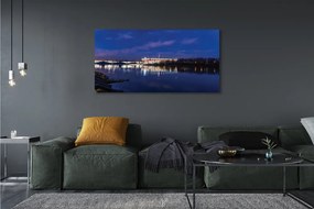 Obraz drukowany na płótnie Most i Stadion Narodowy Nocą