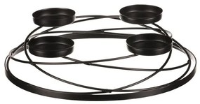 Adwentowy świecznik metalowy, czarny, średnica 35cm